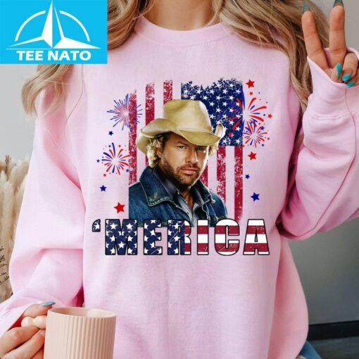 Toby Keith 4th Of July Courtesy of the Red White and Blue Shirt - Image 3