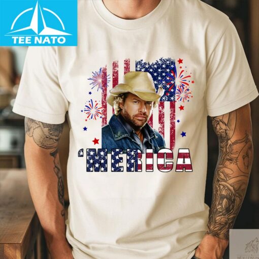 Toby Keith 4th Of July Courtesy of the Red White and Blue Shirt - Image 4