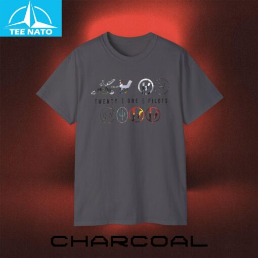 Twenty One Pilots All Eras Album Covers & Logos Collage Shirt - Image 5