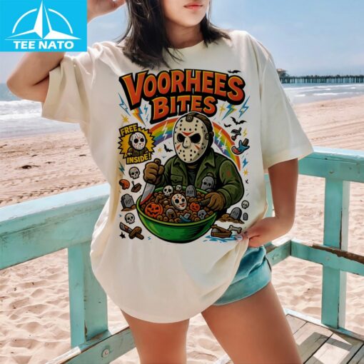 Vorhees Bites Funny Halloween Shirt - Image 3