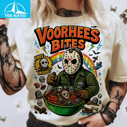 Vorhees Bites Funny Halloween Shirt - Image 4