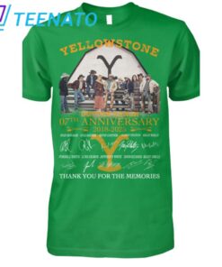 Yellowstone Dutton Ranch 07th Anniversary 2018 2025 Thank You For The Memories Signatures T Shirt2