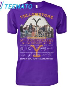 Yellowstone Dutton Ranch 07th Anniversary 2018 2025 Thank You For The Memories Signatures T Shirt3