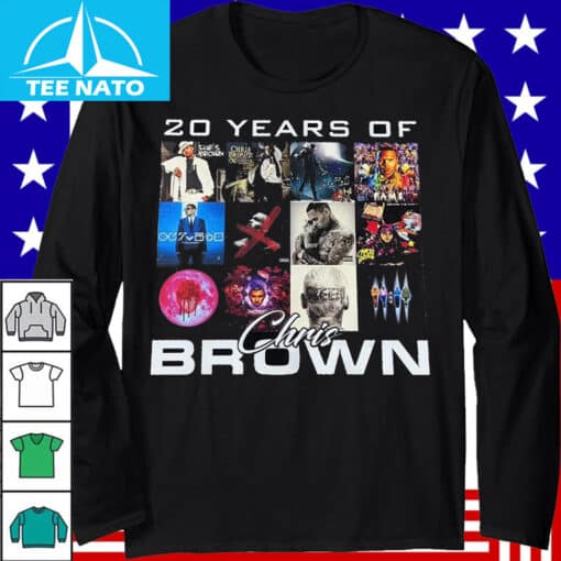 20 Years of Chris Brown Album Cover Collage Shirt - Image 3