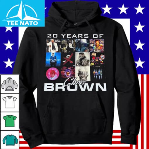 20 Years of Chris Brown Album Cover Collage Shirt - Image 4