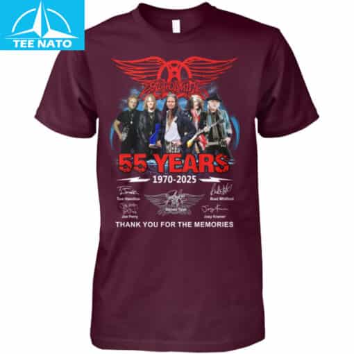 Aerosmith 55 Years 1970-2025 Thank You For The Memories Shirt - Image 4