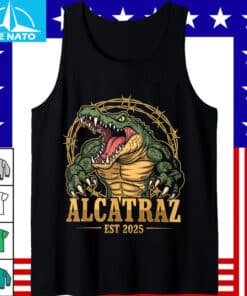 Alcatraz Est 2025 Alligator Barbed Wire Shirt 4
