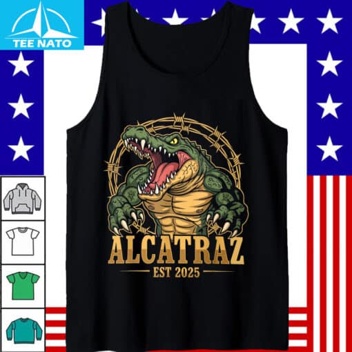 Alcatraz Est 2025 Alligator Barbed Wire Shirt - Image 3