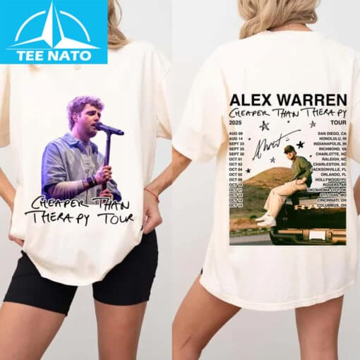Alex Warren Cheaper Than Therapy Tour Shirt - Image 2