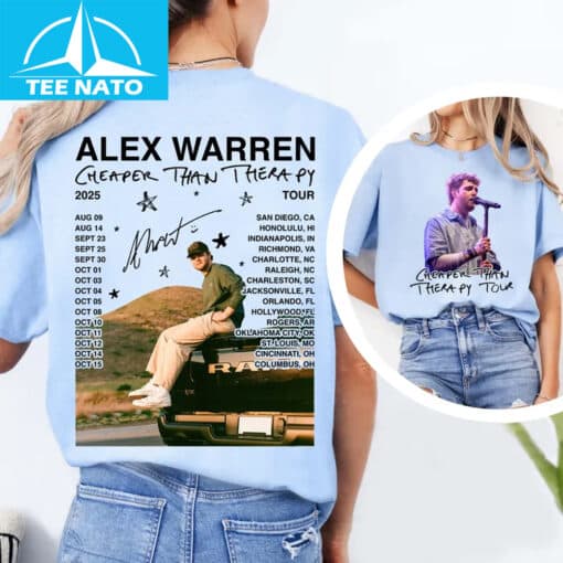 Alex Warren Cheaper Than Therapy Tour Shirt - Image 3