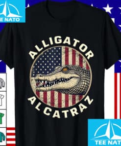 Alligator Alcatraz American Flag Circle Shirt