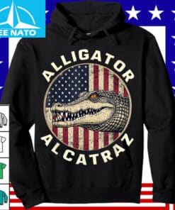 Alligator Alcatraz American Flag Circle Shirt2