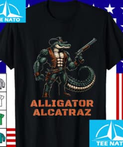 Alligator Alcatraz Cowboy Alligator with Shotgun Shirt
