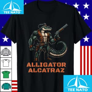 Alligator Alcatraz Cowboy Alligator with Shotgun Shirt