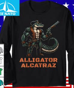 Alligator Alcatraz Cowboy Alligator with Shotgun Shirt2