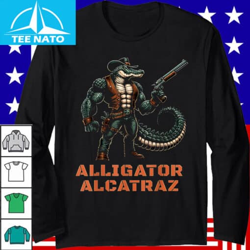 Alligator Alcatraz Cowboy Alligator with Shotgun Shirt - Image 3