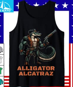 Alligator Alcatraz Cowboy Alligator with Shotgun Shirt4