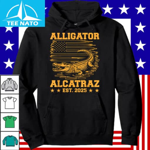 Alligator Alcatraz Est. 2025 American Flag Shirt - Image 4
