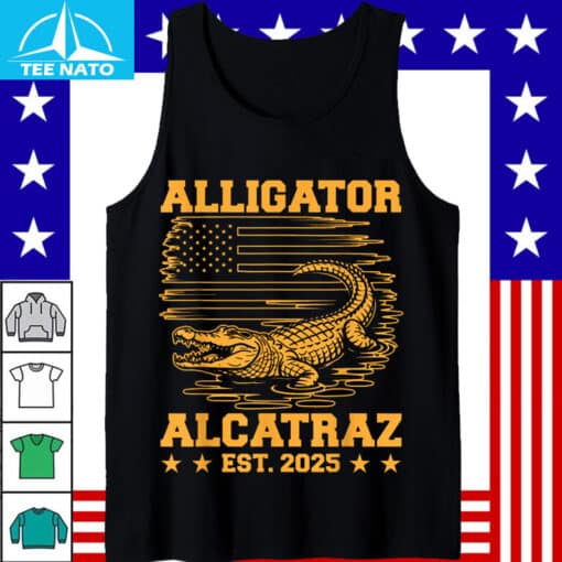 Alligator Alcatraz Est. 2025 American Flag Shirt - Image 5