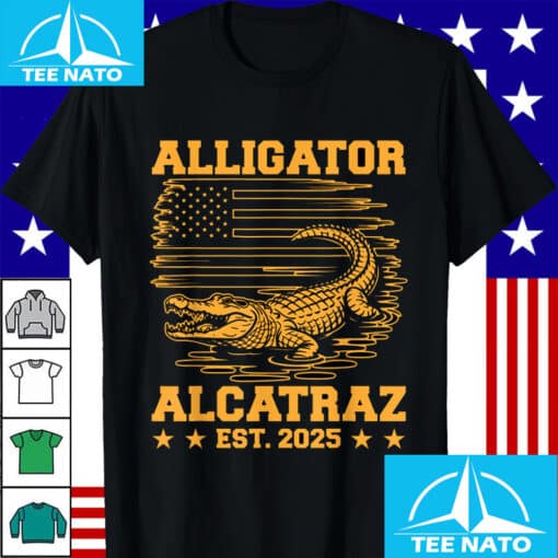 Alligator Alcatraz Est. 2025 American Flag Shirt
