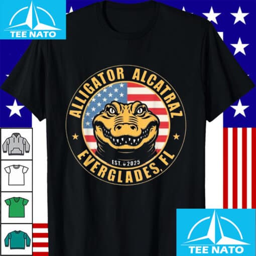 Alligator Alcatraz Everglades FL American Flag Shirt