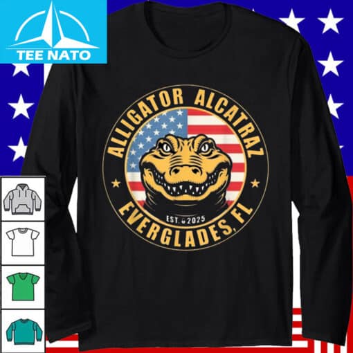 Alligator Alcatraz Everglades FL American Flag Shirt - Image 3