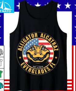 Alligator Alcatraz Everglades FL American Flag Shirt4