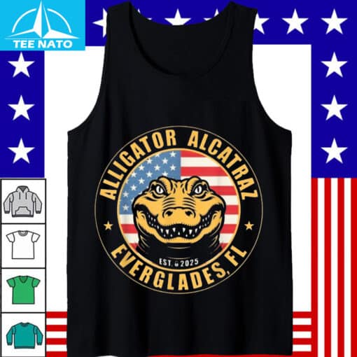 Alligator Alcatraz Everglades FL American Flag Shirt - Image 5