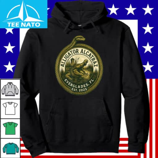 Alligator Alcatraz Everglades FL Est 2025 Snake Circle Shirt - Image 3