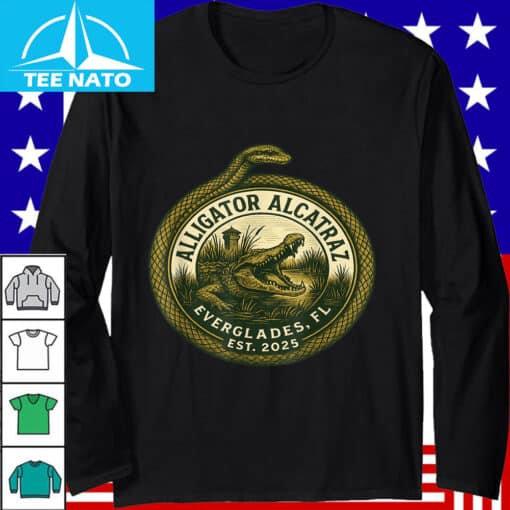 Alligator Alcatraz Everglades FL Est 2025 Snake Circle Shirt - Image 2