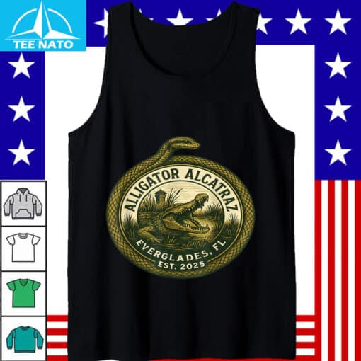 Alligator Alcatraz Everglades FL Est 2025 Snake Circle Shirt - Image 4