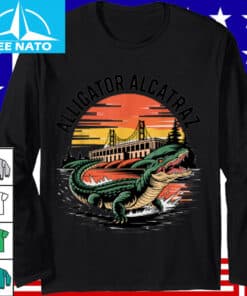 Alligator Alcatraz Golden Gate Bridge Sunset Shirt2