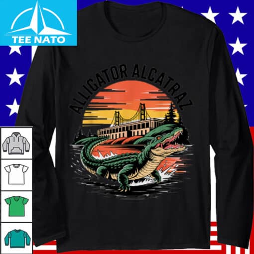 Alligator Alcatraz Golden Gate Bridge Sunset Shirt - Image 3
