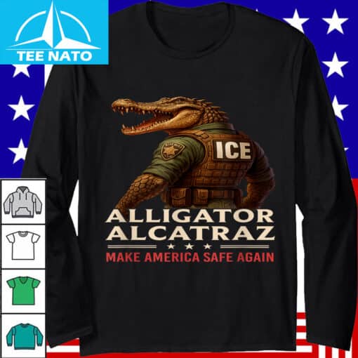 Alligator Alcatraz Ice Nature’s Own Border Patrol Men Women Shirt - Image 2