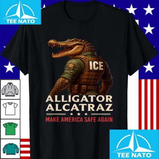 Alligator Alcatraz Ice Nature’s Own Border Patrol Men Women Shirt - Image 3
