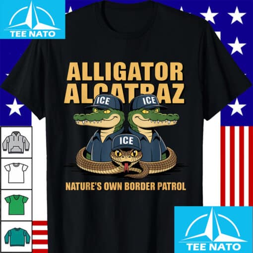 Alligator Alcatraz Ice Nature’s Own Border Patrol T-Shirt - Image 3