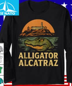 Alligator Alcatraz Island Sunset Shirt2