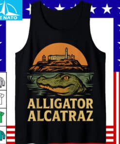 Alligator Alcatraz Island Sunset Shirt4