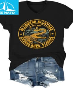 Alligator Alcatraz Only One Way Across This Border T Shirt 4