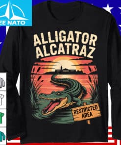Alligator Alcatraz Restricted Area Sunset Landscape Shirt2