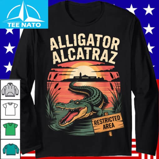 Alligator Alcatraz Restricted Area Sunset Landscape Shirt - Image 3