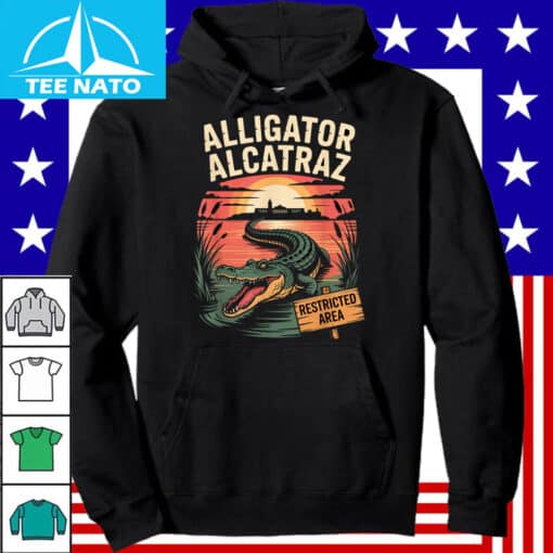 Alligator Alcatraz Restricted Area Sunset Landscape Shirt - Image 4