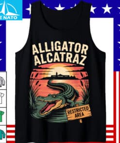 Alligator Alcatraz Restricted Area Sunset Landscape Shirt4