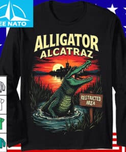 Alligator Alcatraz Restricted Area Sunset Shirt2