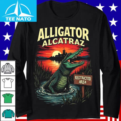 Alligator Alcatraz Restricted Area Sunset Shirt - Image 3