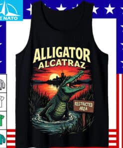 Alligator Alcatraz Restricted Area Sunset Shirt4