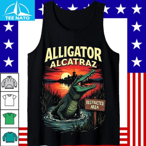 Alligator Alcatraz Restricted Area Sunset Shirt - Image 5