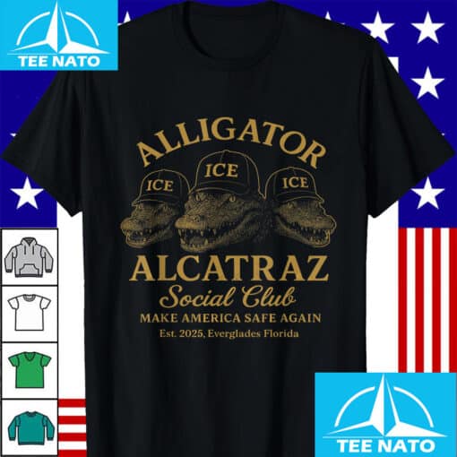 Alligator Alcatraz Social Club Make America Safe Again Shirt - Image 4