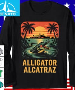Alligator Alcatraz Sunset Palm Trees Shirt2