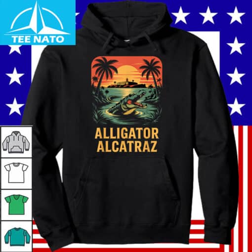 Alligator Alcatraz Sunset Palm Trees Shirt - Image 4